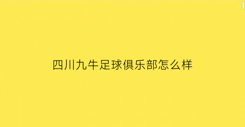 四川九牛足球俱乐部怎么样(四川九牛足球微博)