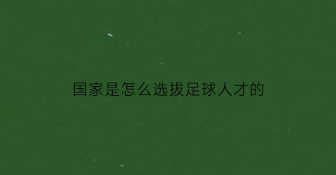 国家是怎么选拔足球人才的(国家足球队怎么选人)