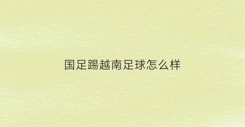 国足踢越南足球怎么样(国足踢越南在哪)