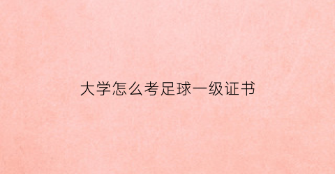 大学怎么考足球一级证书(大学生怎么考足球二级运动员证)