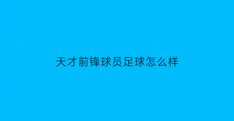 天才前锋球员足球怎么样(篮坛前锋天才在左)