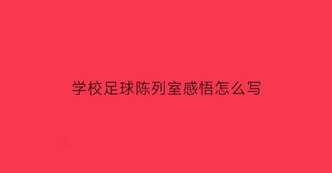 学校足球陈列室感悟怎么写(学校足球场标语)