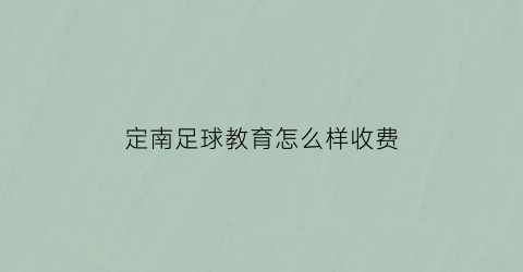 定南足球教育怎么样收费(定南足球赛)