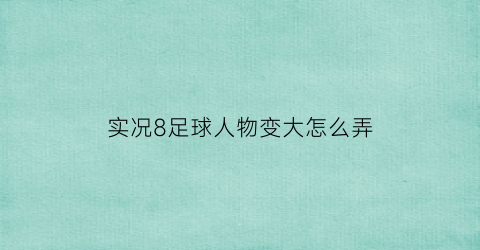 实况8足球人物变大怎么弄(实况足球8怎么换人)