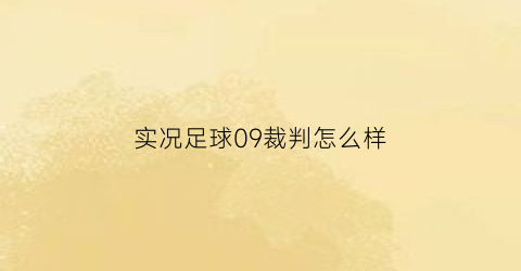 实况足球09裁判怎么样(实况足球var视频裁判)