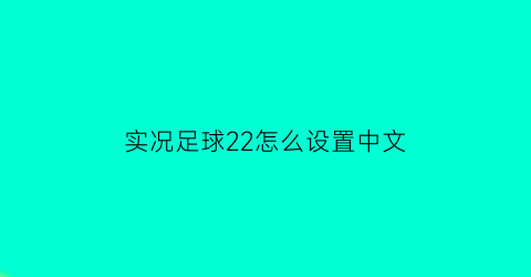 实况足球22怎么设置中文(实况足球怎么设置中文解说)