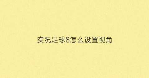 实况足球8怎么设置视角(实况足球8怎么调视角)