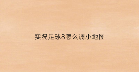 实况足球8怎么调小地图(实况足球8视角设置)