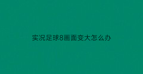 实况足球8画面变大怎么办(实况足球8调整状态)