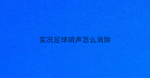 实况足球哨声怎么消除(实况足球音效)