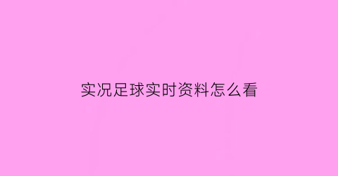 实况足球实时资料怎么看(实况足球怎么看时刻球员)