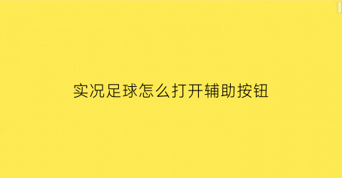 实况足球怎么打开辅助按钮(实况足球怎么打开辅助按钮设置)