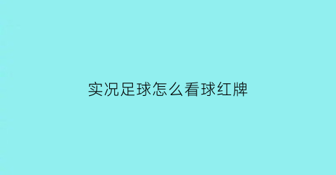 实况足球怎么看球红牌(实况足球怎么看有几个黑球)