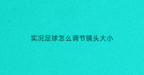 实况足球怎么调节镜头大小(实况足球2020设置镜头对球)