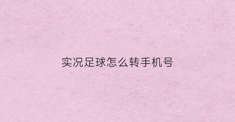 实况足球怎么转手机号(实况足球手游换手机号怎么切换原来的账号)