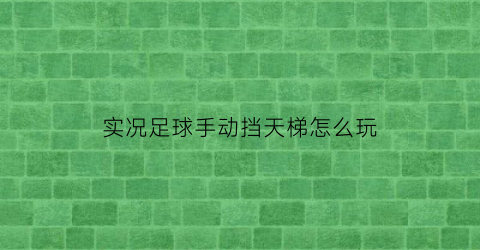 实况足球手动挡天梯怎么玩(实况手动天梯教练排名)