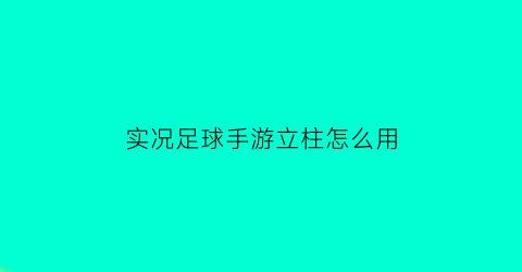 实况足球手游立柱怎么用(实况足球手游球员站着不动)