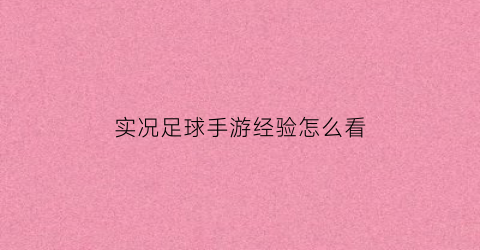 实况足球手游经验怎么看(实况足球每场比赛经验)