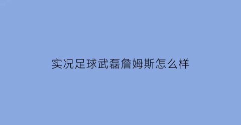 实况足球武磊詹姆斯怎么样(实况足球武磊是什么球)