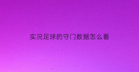 实况足球的守门数据怎么看(实况足球守门员覆盖区域)