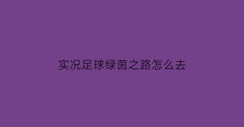 实况足球绿茵之路怎么去(实况足球绿茵传奇攻略)