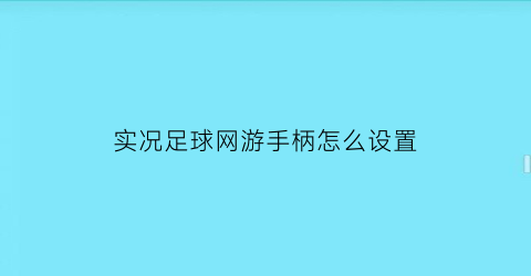 实况足球网游手柄怎么设置(网易实况足球怎么设置手柄操作)