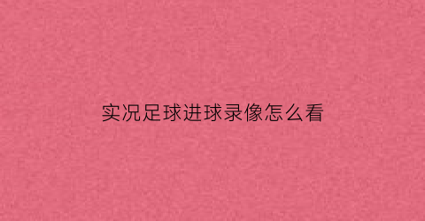 实况足球进球录像怎么看(实况足球怎么看球员进球数据)