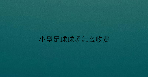 小型足球球场怎么收费(小型足球场造价)