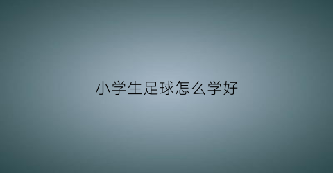 小学生足球怎么学好(小学生足球入门基本功)