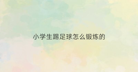 小学生踢足球怎么锻炼的(小学生踢足球入门教程)