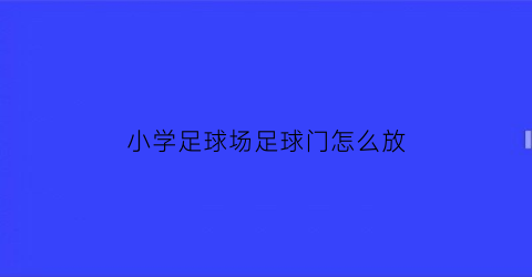 小学足球场足球门怎么放(小学足球场)