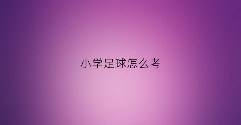 小学足球怎么考(小学足球考级标准)