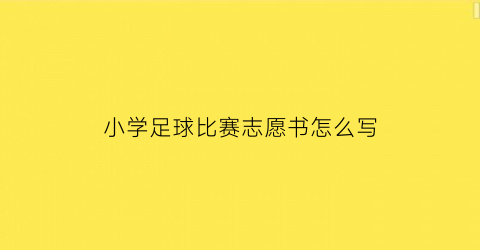 小学足球比赛志愿书怎么写(足球赛志愿者具体干什么)