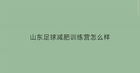 山东足球减肥训练营怎么样(山东足球运动员百度百科)