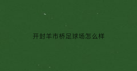 开封羊市桥足球场怎么样(开封羊市桥足球场怎么样啊)