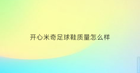 开心米奇足球鞋质量怎么样(开心米奇的童鞋怎么样)