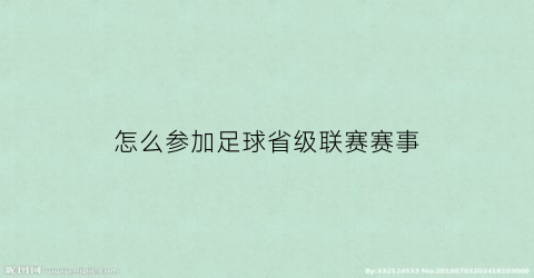 怎么参加足球省级联赛赛事(怎么参加足球省级联赛赛事比赛)