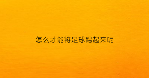 怎么才能将足球踢起来呢(怎么能把足球踢起来)