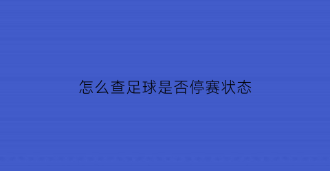 怎么查足球是否停赛状态(足球比赛结果怎么看)