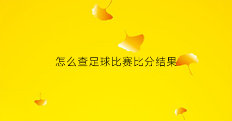 怎么查足球比赛比分结果(怎么查足球比赛的比分)