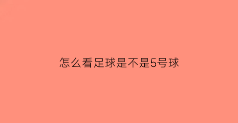 怎么看足球是不是5号球(怎么判断足球)