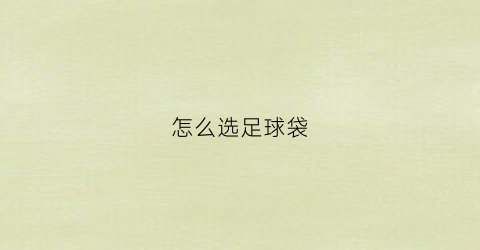 怎么选足球袋(足球袋子制作图片)