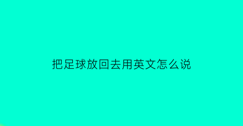 把足球放回去用英文怎么说(我把足球放在门外了加个标点符号)