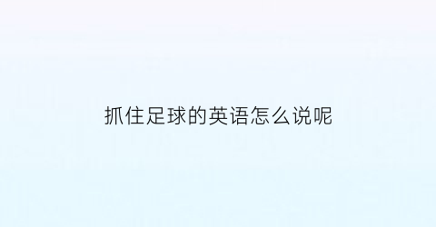 抓住足球的英语怎么说呢(抓住球用英语怎么写)