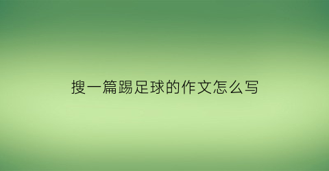 搜一篇踢足球的作文怎么写(搜一篇踢足球的作文怎么写三年级)