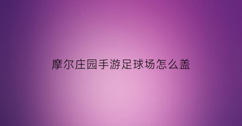 摩尔庄园手游足球场怎么盖(摩尔庄园足球场怎么做)