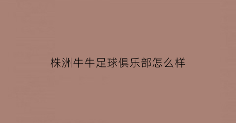 株洲牛牛足球俱乐部怎么样(株洲牛牛足球俱乐部怎么样啊)