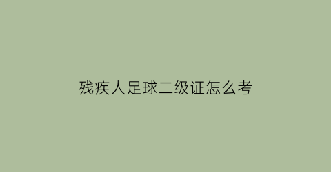 残疾人足球二级证怎么考(残疾人足球队守门员)