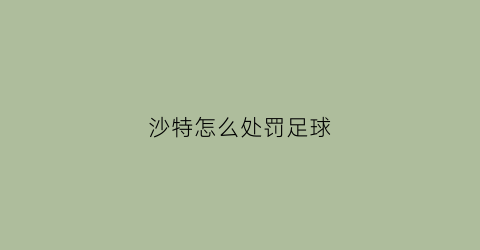 沙特怎么处罚足球(沙特踢足球)