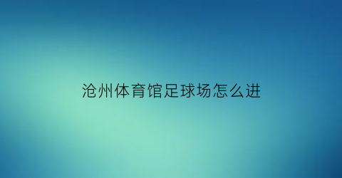 沧州体育馆足球场怎么进(沧州体育馆有什么项目馆)